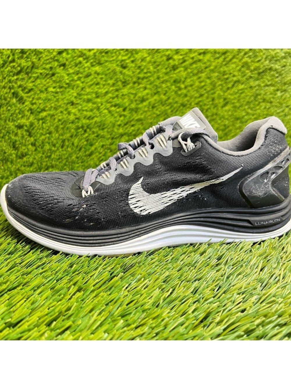 Nike Lunarglide 5 Womens Size 6 Black White Gray Athletic Running Shoes Sneakers